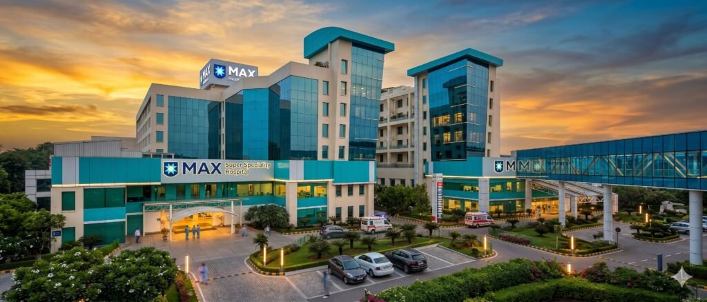 Max Super Speciality Hospital Saket Delhi, a short walk from Fortune Home service apartments